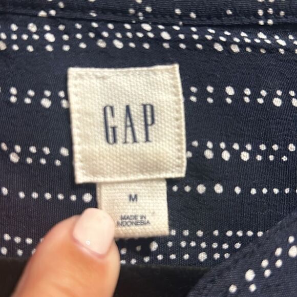 GAP Navy & White Long Sleeve Dress, Size Medium - Picture 8 of 12